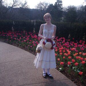 Vintage Gunne Sax by Jessica White Floral Sundress